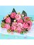 4 Rayon Şakayık Buketi, 5 Çatal, 9 Baş Kırmızı Pembe + Pembe (Yurt Dışından) 4