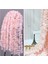 20 Ipek Kumaş Kiraz Çiçeği Çelenk + Plastik 100CM Kordon Çelenk Pembe (Yurt Dışından) 3