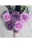 25 Adet Yapay Gül Saplı Köpük Gül Mor Pembe + Mor Fasulye Ezmesi (Yurt Dışından) 2