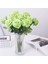10 Adet Yapay Gül Ipek Çiçek Çiçek Buketleri Yeşil Çiçek Açan Güller (Yurt Dışından) 2