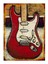 Kırmızı Elektro Gitar Mdf Poster 1