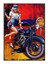 Ahşap Tablo Retro Motorsikletçi Kız 1