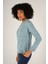 Kadın Mavi Saç Yürütme Bisiklet Yaka Yün Kazak TRIST-6145 2