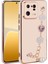Xiaomi Mi 13 Pro Kılıf Kalpli Çiçekli Bileklik Zincirli Kamera Korumalı Kenarları Gold Renk, Silikon 1
