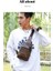 Erkek Göğüs Çantası Trend Moda Messenger Çanta Pu Deri Çok Fonksiyonlu Su Geçirmez Açık Omuz Çantası (Yurt Dışından) 4