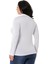 Büyük Beden Yarım Balıkçı Uzun Kollu Viskon Beyaz Body 3