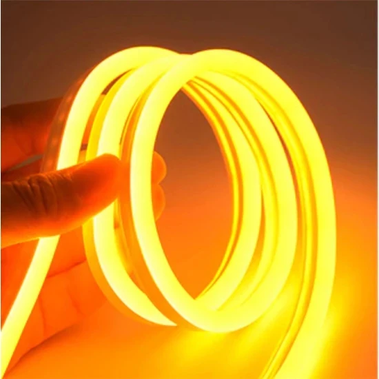 Yuled 2 mt Neon Amber 220 V Esnek Hortum Şerit LED Işık Aydınlatma + Güç Fişi