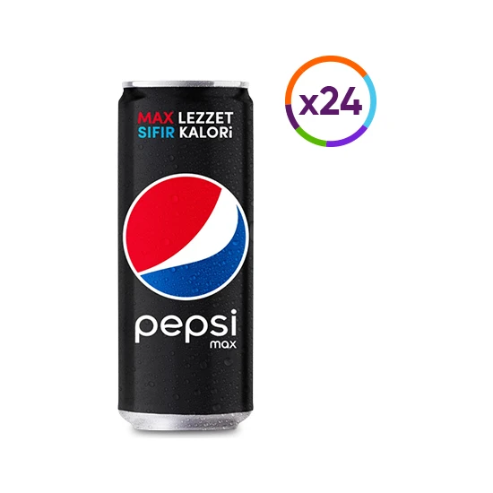 Pepsi Max Şekersiz Kola Kutu 250 ml x 24 Adet