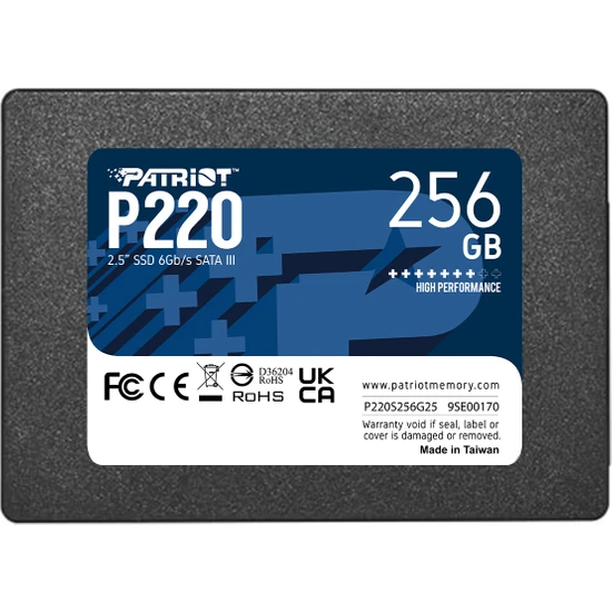 Patriot P220 256GB 550/490MB/s 2.5 SATA3 SSD Disk (P220S256G25)