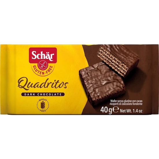 Schar Quadritos Glutensiz Çikolata Kaplamalı Gofret (10 ADET)