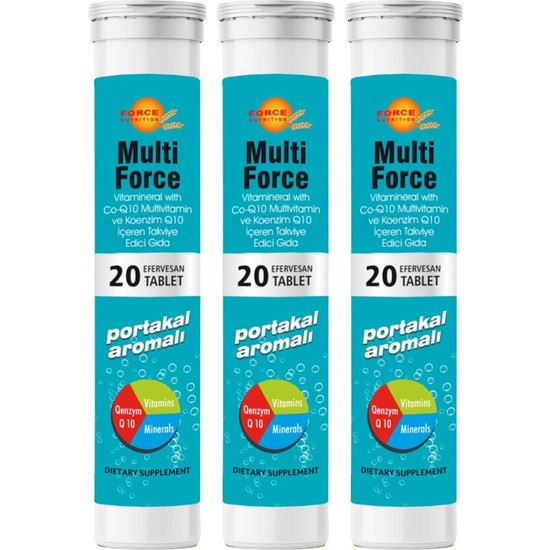 Force Nutrition Multi Force Vitamin Mineral Qenzyme Q10 3 x Fiyatı