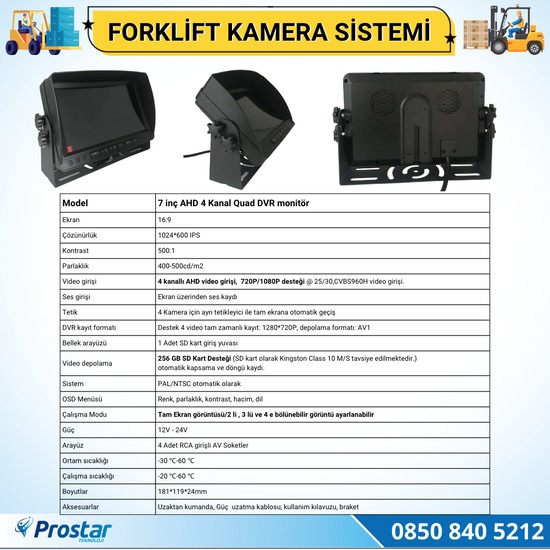 Navistar Forklift Kamera Sistemi Reach Truck Kameral Fiyat