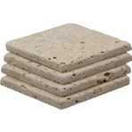 Bubigo Naturel Traverten Bardak Altlığı, Dekoratif 4'lü set