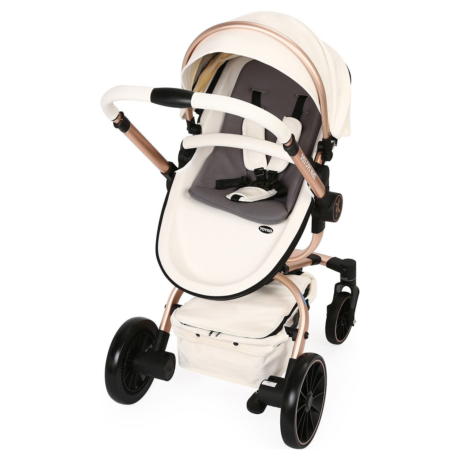 Yoyko Spin 360 Derece Dönebilen Bebek Arabası Beyaz Rose