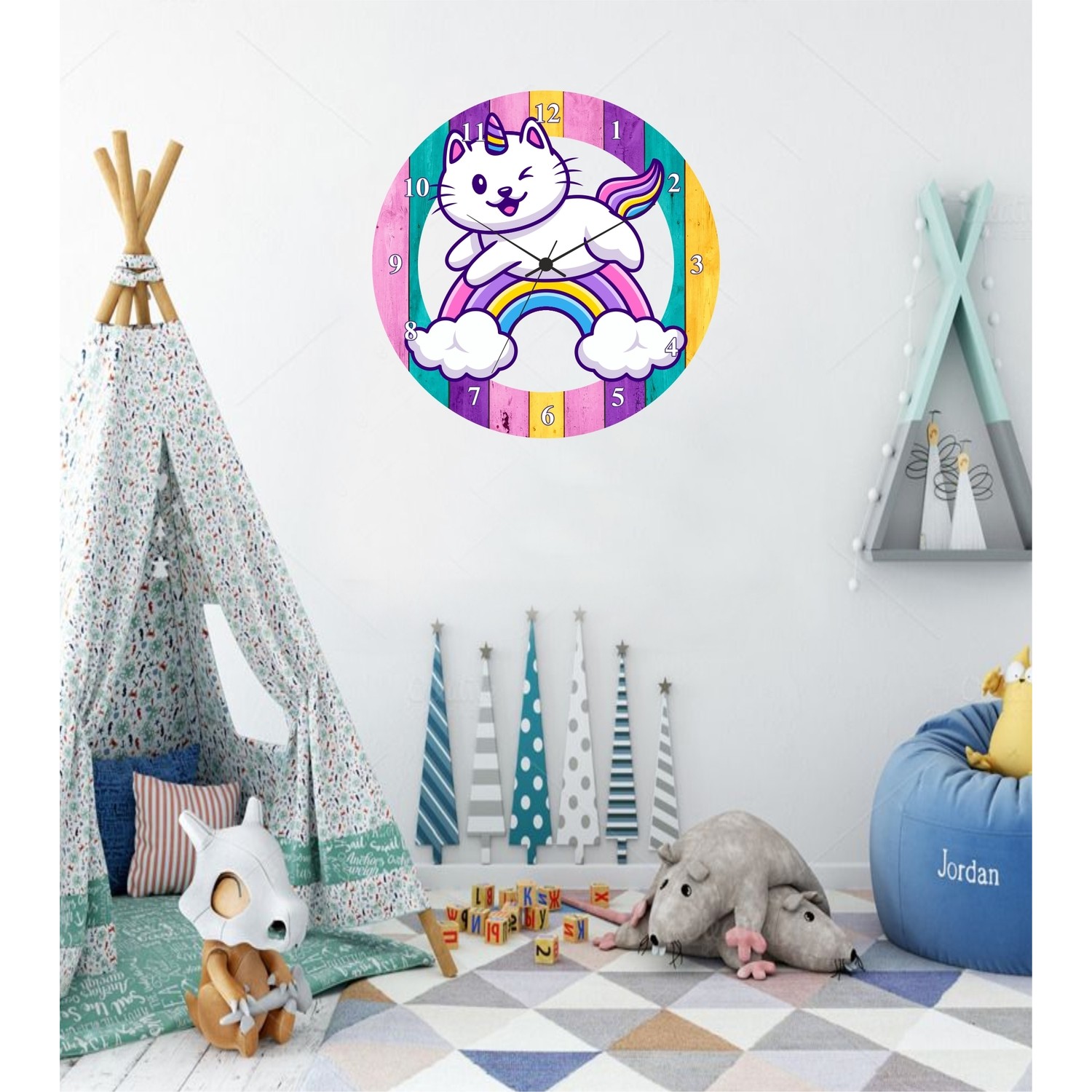Reklamcım Çocuk Odası Unicorn Kedili Duvar Saati Fiyatı Reklamcım Çocuk Odası Unicorn Kedili Duvar Saati Fiyatı