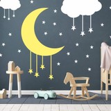 Basıver Duvar Sticker Seti Çocuk Odası Yıldız Kaplı Gece S20EVD10