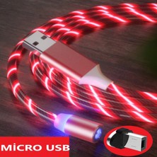 Judas J21 Micro Usb Magnetic Akan Led Işıklı Şarj Kablosu -2mt