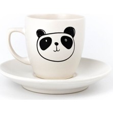 Palto Tasarım Çizim Panda Krem Türk Kahvesi Fincanı