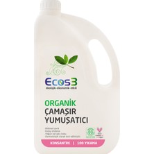 Ecos3 Çamaşır Yumuşatıcı, Organik & Vegan Sertifikalı, Ekolojik, Extra Konsantre, 100 Yıkama, 2500ml