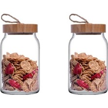 Paşabahçe 43583 Woody Bamboo Kapaklı Kavanoz 860 cc - 2 Adet