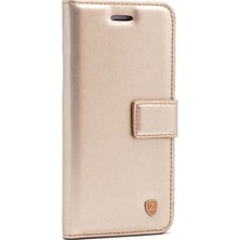 Case Street Alcatel 1s 2020 Kılıf Kar Delüx Cüzdan Kartvizitli Kopçalı Gold