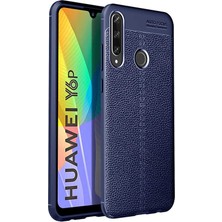 Case Street Huawei Y6P Kılıf Niss Silikon Deri Görünümlü Lacivert