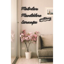 Hellove Motorları Maviliklere Süreceğiz Duvar Yazısı Tablo Ahşap Duvar Tablo