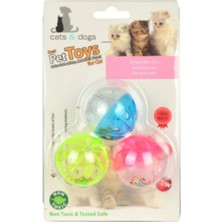 Pet Toys  Kedi Oyun Topu Renkli Zilli x 3 Adet