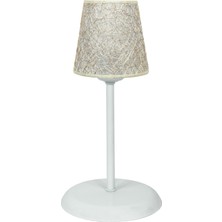 Şenay Aydınlatma Plastik Scala Kumaş Abajur Altın Ip Sarmal