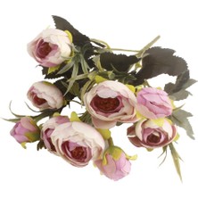 Nettenevime Yapay Çiçek Erengül Yapay Gül Demeti 6 Çiçekli Açık Pembe