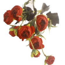 Nettenevime Yapay Çiçek Erengül Yapay Gül Demeti 6 Çiçekli Kırmızı