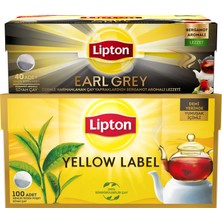 Lipton LYL 100lü Demlik Poşet Çay + 40lı Earl Grey Demlik Poşet Çay