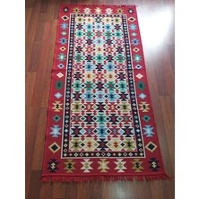 Voho Tekstil Çift Taraflı Kilim - Otantik Yıldızlı Desen Kilim Yolluk