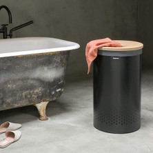 Brabantia Çamaşır Sepeti  60 Lt Siyah Mantar Kapak