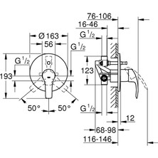 Grohe Eurosmart Ankastre Banyo Bataryası Seti