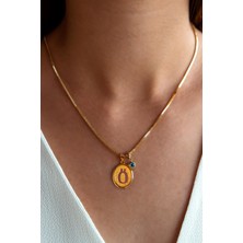 Semiz Kuyumculuk Nazar Boncuklu Altın Ö Harf Kolye