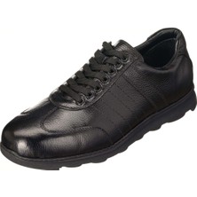 Costo Shoes CMP9560 Siyah Deri Rahat Şık Geniş Kalıp Süspansiyonlu Ortapedik Kauçuk Taban Yeni Sezon