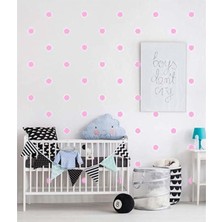 Hediye Postası Polka Duvar Sticker 240 Adet Pembe Puantiye