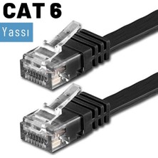 IRENIS CAT6 Yassı Ethernet (Network, LAN) Kablosu, Siyah, 10 metre