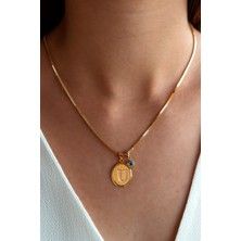 Semiz Kuyumculuk Nazar Boncuklu Altın K Harf Kolye