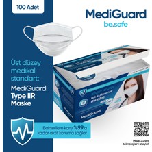 Mediguard TIP2R Meltblown 3 Katlı ve Telli Cerrahi Maske 100 Adet