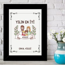 E-Hediyeci Kişiye Özel Yılın En Iyi Ailesi Çerçeveli Pano