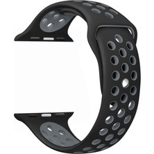 Gpack Apple Watch Uyumlu 6 40mm Kordon Delikli Çift Renk Silikon Şeffaf