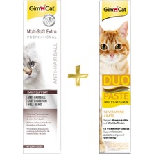 Gimcat Anti-Hairball Malt 100 gr + Gimcat Multi-Vitamin Duo Paste Peynirli 50 gr ARDA018