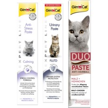 Gimcat Anti-Stress Paste 50 gr + Gimcat Urinary Paste Kedi Macunu 50 gr + Gimcat Duo Paste Tavuklu Malt Kedi Macunu 50 gr ARDA021