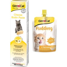 Gimcat Cheese Paste Biotin Peynirli Kedi Macunu 50 gr + Gimcat Kalsiyum Kedi Pudingi 150 gr ARDA016
