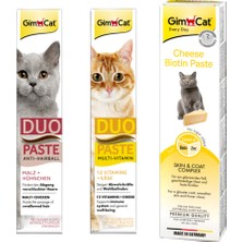 Gimcat Duo Paste Malt Tavuklu + Duo Paste Peynirli Vitamin + Gimcat Paste Biotin Peynirli Kedi Macunu 50 gr ARDA021