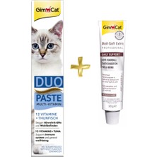 Gimcat Duo Paste Tuna Vitamin Paste 50 gr + Gimcat Anti-Hairball Malt Kedi Tüy Yumağı Macunu 20 gr ARDA008