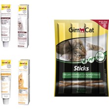 Gimcat Multi Vitamin 20 gr Paste + Anti-Hairball Malt 20 gr Paste Kedi Macunları + Gimcat Sticks Kuzu Etli ve Tavuklu Kedi Ödülü 1 Paket 20 gr ARDA003