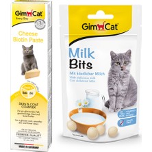 Gimcat Paste Biotin Peynirli Kedi Macunu 50 gr + Gimcat Milk Bits Kedi Ödül Tableti 40 gr